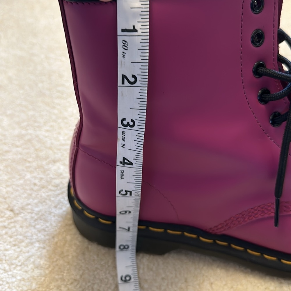 Dr Martins purple leather lace up boots Unisex size womans 12 / mens 11 - Picture 11 of 13